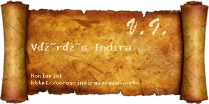 Vörös Indira névjegykártya