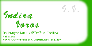 indira voros business card